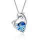 WINNICACA Dolphin Necklace Sterling Silver Blue Heart of Ocean Heart Crystal Pendant Necklace Jewellery Gifts for Women Birthday made with Swarovski Crystal