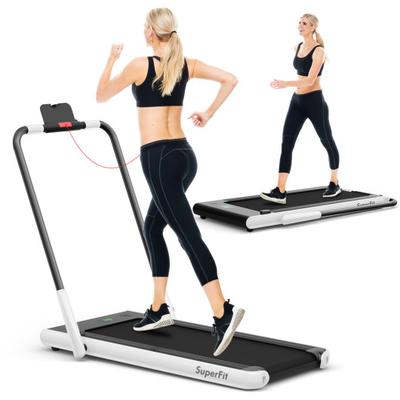 Costway 2-in-1 Folding Treadmill with Remote Contr...