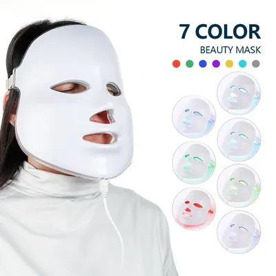 Foreverlily-Masque facial LED à 7 couleurs thérapie par la lumière photonique soin de la peau PDT