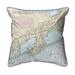 Betsy Drake 18 x 18 in. Block Island Sound - Quonochontaug - RI Nautical Map Large Corded Indoor & Outdoor Pillow