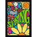 Toland Home Garden Groovy Spring Spring Flag Double Sided 12x18 Inch