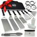 Grillers Choice- 16 PC Griddle Accessories Set- Metal Spatula Set Commercial Heavy Duty Stainless Steel Flat Top Grill Hibachi BBQ Grilling Utensils