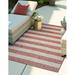 Unique Loom Distressed Stripe Indoor/Outdoor Striped Rug Rust Red/Gray 7 1 x 10 Rectangle Striped Contemporary Perfect For Patio Deck Garage Entryway