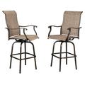 Patio Wicker Swivel Chairs Set 3 Pieces Rotating Chair Patio Furniture Set Patio Chairs and Table Set for Porch Backyard Deck Gray Cushion