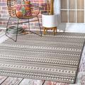 nuLOOM Teofila Aztec Indoor/Outdoor Area Rug 4 x 6 Gray