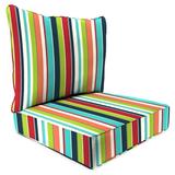 Jordan Manufacturing Sunbrella 46.5 x 24 Carousel Confetti Multicolor Stripe Rectangular Outdoor Deep Seating Chair Seat and Back Cushion with Welt