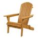 UBesGoo Patio Folding Adirondack Chair Wood Single Chair Outdoor Wood Color