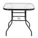 Outdoor Folding Dining Table Square Toughened Glass Table Yard Garden Glass Table
