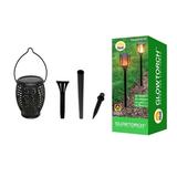Solar Powered 32 LED Dancing Flickering Flame Tiki Torch Light for Outdoor Landscape Decoration Garden Deck Patio Bar