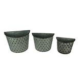 Galvanized Metal Lattice Look Farmhouse Bucket Wall Mount Planter Set