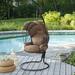 Outdoor Lounge Hanging Patio Chair with Stand Hammock Chair Swing with Canopy Shade Brown