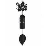 FC Design 23 Long Metal Black Hummingbird and Hibiscus Silhouette Wind Chime Garden Patio Decoration
