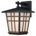 Westinghouse Lighting 6358200 1 Light Wall Fixture Accents & Frosted Seeded Glass Matte Black & Barnwood