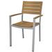 Source Furniture Vienna Aluminum Frame Patio Dining Arm Chair in Teak