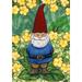 Toland Home Garden Garden Gnome Flower Gnome Flag Double Sided 12x18 Inch