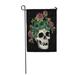 LADDKE Colorful Floral Skull and Snake in The Roses Watercolor Sugar Garden Flag Decorative Flag House Banner 12x18 inch