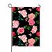 PKQWTM blooming red pink roses camellias peonies butterflies Yard Decor Home Garden Flag Size 28x40 Inches