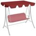 Dcenta Patio Swing Chair Replacement Cover Canopy Roof Fabric Sun Shade for Garden Swing Hammock Protector Outdoor Furniture Wine Red 74/66.1 x 43.3/57.1 Inches (L x W)