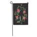 LADDKE Colorful Trend Floral Pattern Roses and Butterfly Traditional Folk Forget Garden Flag Decorative Flag House Banner 12x18 inch