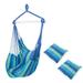 Veryke Hammock Chair Swing Relax Hanging Rope Swing Chair with Two Seat Cushions Blue