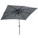 SunRay 9 x 7 Rectangular Patio LED Umbrella Solar Powered w/Crank & Tilt Outdoor Umbrella Grey