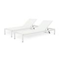 Cherie Outdoor Chaise Lounge Set of 2 White