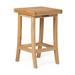 Ash & Ember Grade A Teak 25.75 Barstool 16 x16 Flat Bench Tightly Spaced Slats Weather Resistant Outdoor Indoor Patio Bar Furniture