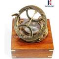 NauticalMart 5 inch perfectly large sundial compass rosewood case