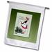 3dRose A Jolly Christmas Little Girl Holding a Black Cat with a Basket of Holly Leaves and Berries - Garden Flag 12 by 18-inch