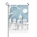 PKQWTM Winter Snow Urban Countryside Landscape City Village full moon Yard Decor Home Garden Flag Size 28x40 Inches