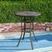 Captive Design Cast Aluminum Round Dining Table Patio Bar Table with Umbrella Hole Suitable for Patio Garden Pool Side Dining Room Pub Bronze