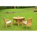 Grade-A Teak Dining Set: 2 Seater 3 Pc: 48 Round Butterfly Table And 2 Wave Stacking Arm Chairs Outdoor Patio WholesaleTeak #WMDSWVg