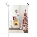 ABPHQTO Fireplace With Christmas Tree Presents Home Outdoor Garden Flag House Banner Size 28x40 Inch