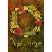 Toland Home Garden Leaf Wreath Welcome Fall Flag Double Sided 12x18 Inch