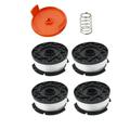 4-Pcs 30ft 0.065 Autofeed String Trimmer Spools Weed Eater Lines Replacement for Black & Decker Lawn Mowers