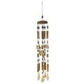 DecMode 32 Brown Wood Elephant Windchime with Beads and Cone Bells