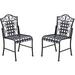 International Caravan Mandalay Iron Patio Bistro Chairs (Set of 2) Antique Black