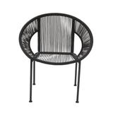 DecMode Black Plastic Rattan Contemporary Outdoor Chair 29 W x 23 L x 30 H featuring a Rounded Seat with Backrest