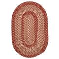 Colonial Mills 7 x 7 Red and Beige Handcrafted Reversible Round Outdoor Area Throw Rug