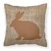 Carolines Treasures BB1002-BL-BN-PW1818 Rabbit Burlap and Brown Canvas Fabric Decorative Pillow BB1002 18H x18W