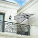 WestinTrends Lanai 9 Ft Outdoor Patio Half Umbrella Small Grill Deck Porch Balcony Shade Umbrella with Crank Gray