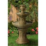 John Timberland Tuscan Garden Rustic 3 Tier Basin Outdoor Floor Water Fountain 41 1/2 for Yard Backyard Garden Patio Home Deck Porch House Exterior