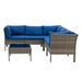CorLiving Blended Gray Wicker / Rattan 6P Patio Sectional Set w Cushions & Table
