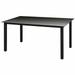 Patio Table Black 59.1 x35.4 x29.1 Aluminum and Glass