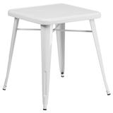 Emma + Oliver Commercial Grade 23.75 Square White Metal Indoor-Outdoor Table