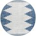 Artistic Weavers Eagean Oriental Outdoor Area Rug Bright Blue 5 3 Round