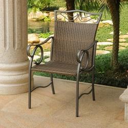 International Caravan Valencia All-Weather Wicker Patio Dining Chair - Set of 2