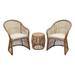 3 Piece Wicker Conversation Set -Natural