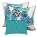 Joita Home Turquoise Waters Indoor/Outdoor Pillow Set of 2 Large & 1 Lumbar Pillow Blue Seafoam Aqua