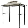 Palm Springs Deluxe 8FT Double-Tier Barbecue Canopy / BBQ Grill Tent Beige